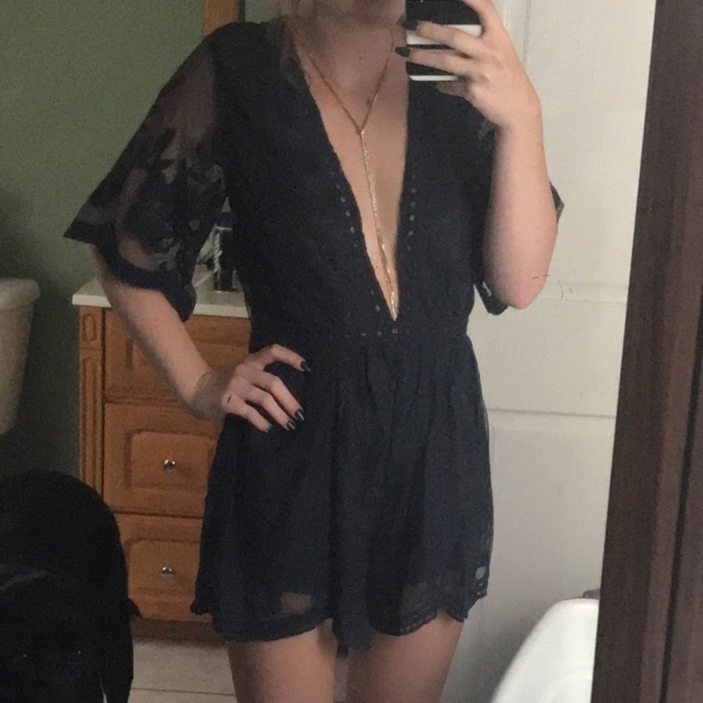 V neck romper